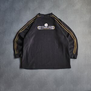 Vintage Y2K Pittsburgh Steelers Black Embroidered Fleece Sweater XL